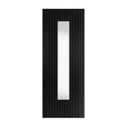 Liberty Aria Fluted Black Laminate 1 Light Clear Glass Internal Door