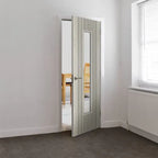 Liberty Aria Fluted Grey Laminate 1 Light Clear Glass Internal Door