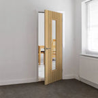 Liberty Aria Fluted Oak Laminate 1 Light Clear Glass Internal Door