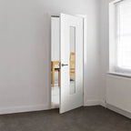 Liberty Aria Fluted White Primed 1 Light Clear Glass Internal Door