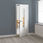 Liberty Aria Fluted White Primed 1 Light Clear Glass Internal Door