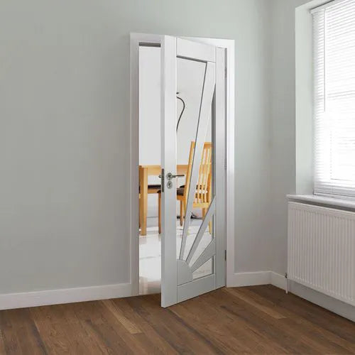 Liberty Aurora White Primed Clear Glass Internal Door