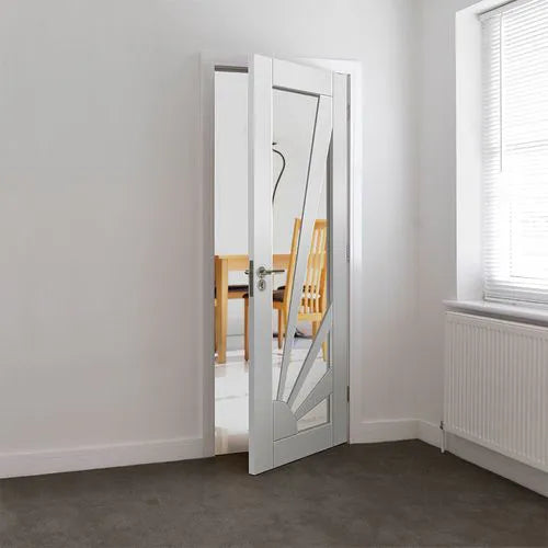 Liberty Aurora White Primed Clear Glass Internal Door