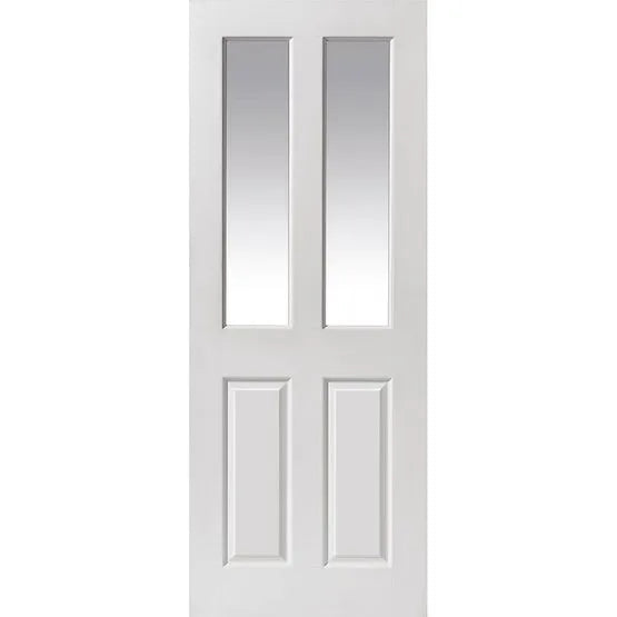 Liberty Canterbury Moulded Smooth White Primed 2 Light Glass Internal Door