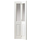 Liberty Canterbury White Primed Bi-fold 2 Light Clear Glass Internal Door - 1981mm x 762mm (78 inch x 30 inch)