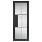 Liberty Civic Black Fully Finished 6 Light Reeded Glass Internal Door