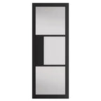 Liberty Cosmo Black Fully Finished 3 Light Clear Glass Internal Door