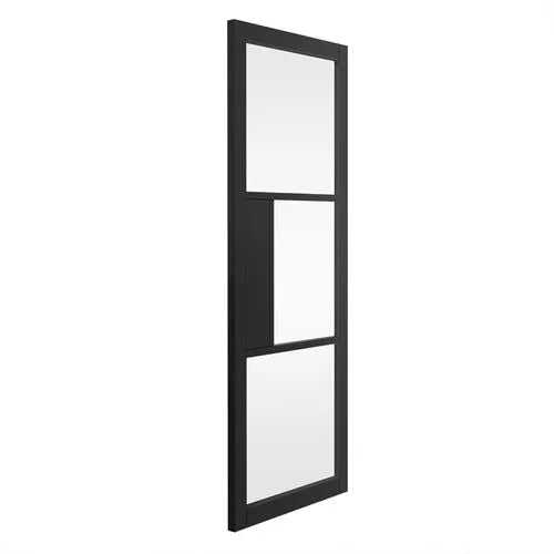 Liberty Cosmo Black Fully Finished 3 Light Clear Glass Internal Door