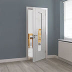 Liberty Emral Fully Finished White 1 Light Glass Internal Door