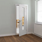 Liberty Emral Fully Finished White 1 Light Glass Internal Door