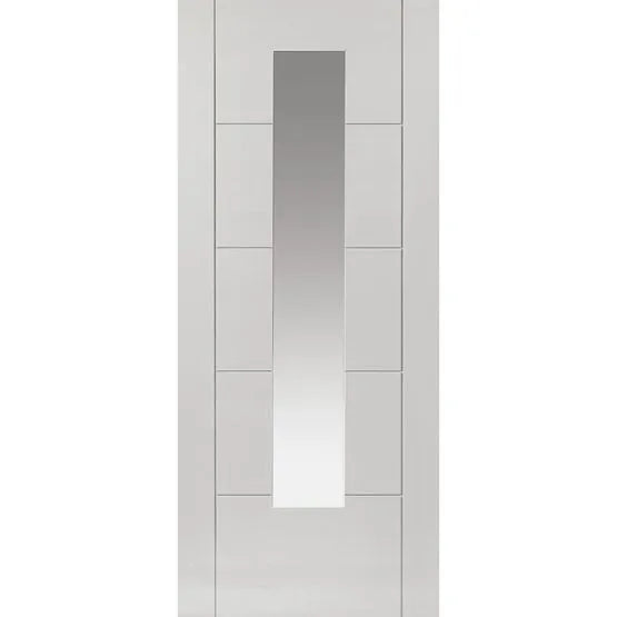 Liberty Emral Fully Finished White 1 Light Glass Internal Door