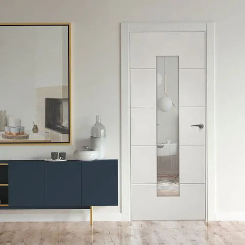 Liberty Moulded White Primed Clear Glass Internal Door - 1981mm x 762mm (78x30 inch)