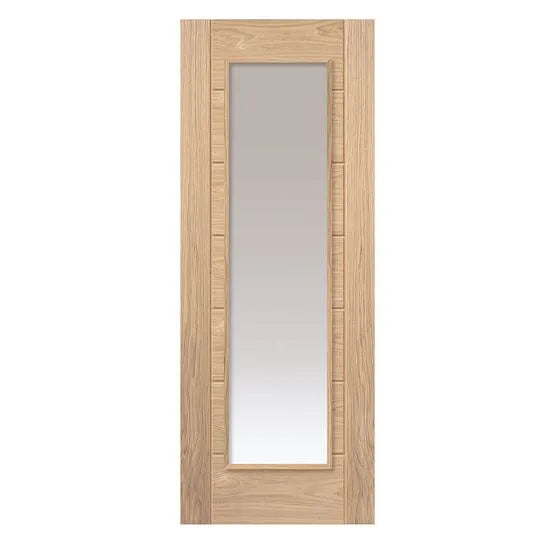 Liberty Palomino Contemporary Unfinished Oak Veneer Clear Glass Internal Door
