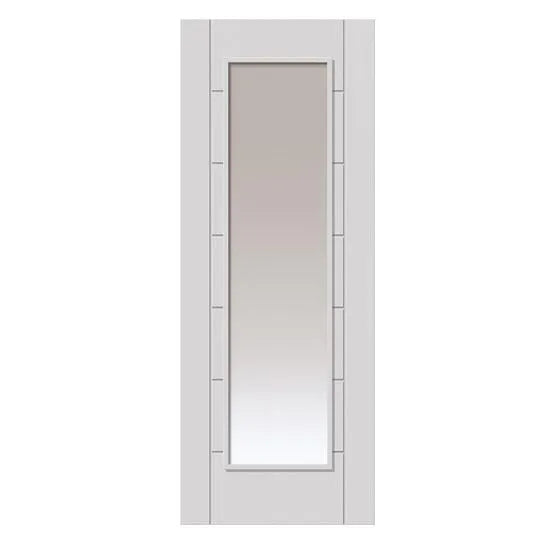 Liberty Palomino Contemporary White Primed Clear Glass Internal Door