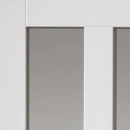 Liberty Rushmore Shaker White Primed Clear Glass Internal Door - 1981mm x 762mm (78x30 inch)