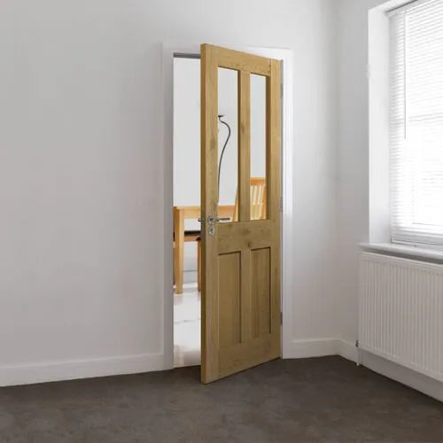 Liberty Rustic Victorian Fully Finished Oak Clear Glass Internal Door - 1981mm x 762mm (78 inch x 30 inch)