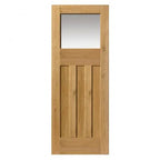 Liberty DX 1930s Edwardian Fully Finished Oak 1 Light Glass Internal Door - 1981mm x 762mm (78 inch x 30 inch)