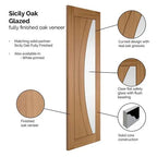 Liberty Sicily Contemporary Fully Finished Oak Clear Glass Internal Door