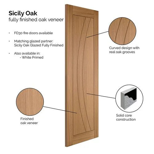 Liberty Sicily Contemporary Fully Finished Oak Internal Door