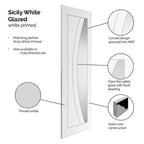 Liberty Sicily Contemporary White Primed Clear Glass Internal Door