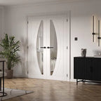 Liberty Sicily Contemporary White Primed Clear Glass Internal Door