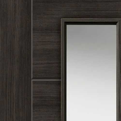 Liberty Tigris Cinza Contemporary Fully Finished Dark Grey Clear Glazed Internal Door