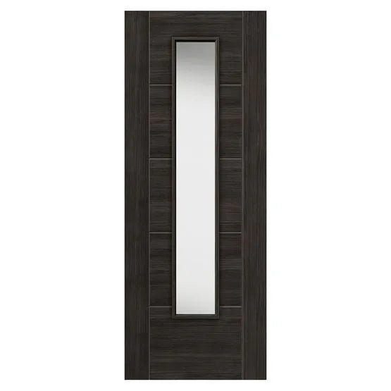 Liberty Tigris Cinza Contemporary Fully Finished Dark Grey Clear Glazed Internal Door