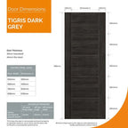 Liberty Tigris Cinza Contemporary Fully Finished Dark Grey Internal Door