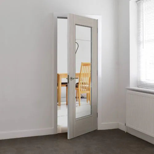 Liberty Tigris Lava Light Grey Fully Finished Clear Glass Internal Door