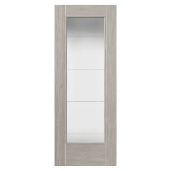Liberty Tigris Lava Light Grey Fully Finished Clear Glass Internal Door