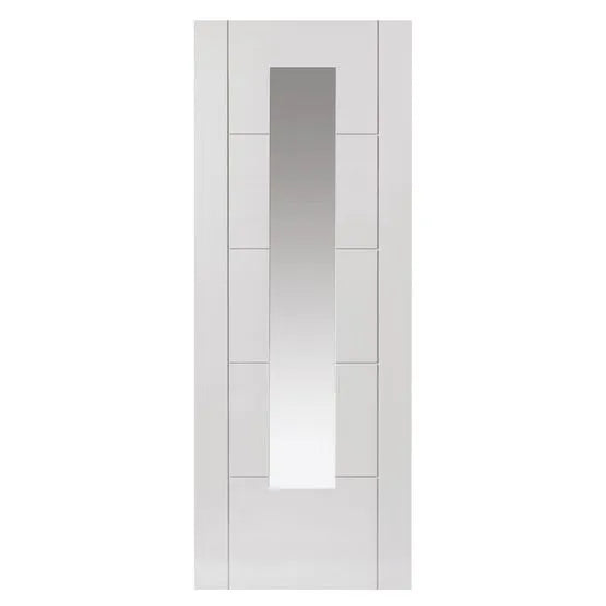 Liberty Tigris White Primed Slim 1 Light Clear Glass Internal Door