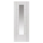 Liberty Tigris White Primed Slim 1 Light Clear Glass Internal Door