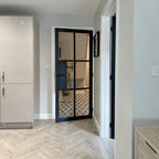 Liberty Civic Urban Industrial Fully Finished Black Clear Glass Internal Door