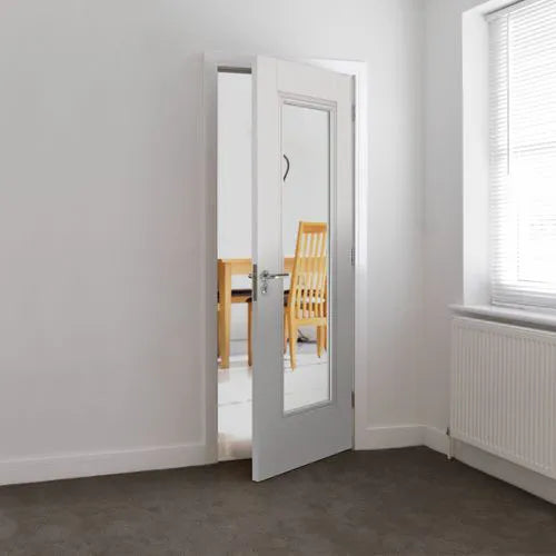 Liberty Belton White Primed 1 Light Clear Glass Internal Door