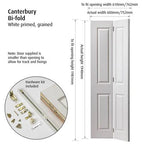 Liberty Canterbury Grained White Primed Internal Bi-fold Door