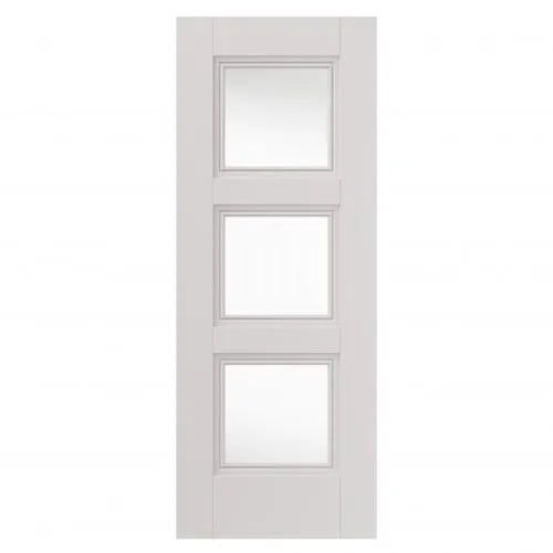 Liberty Catton White Primed 3 Light Clear Glass Internal Door