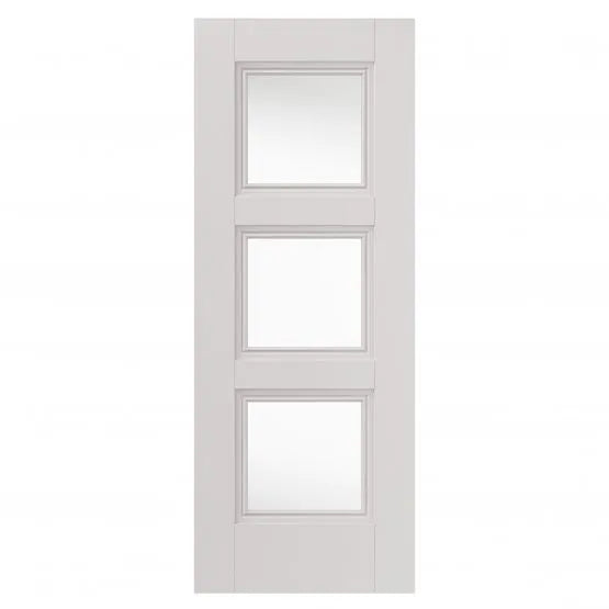 Liberty Catton White Primed 3 Light Clear Glass Internal Door