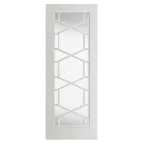 Liberty Quartz Retro White Primed Clear Glass Internal Door