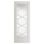 Liberty Quartz Retro White Primed Clear Glass Internal Door