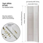 Liberty Tigris Fully Finished White Internal Bi-fold Door - 1981mm x 762mm (78 inch x 30 inch)