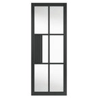Liberty Civic Urban Industrial Fully Finished Black Clear Glass Internal Door