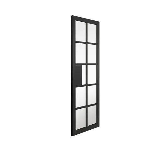Liberty Plaza Urban Industrial Fully Finished Black Clear Glass Internal Door