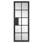 Liberty Plaza Urban Industrial Fully Finished Black Clear Glass Internal Door