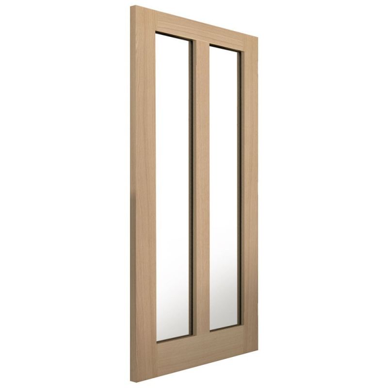 Internal Oak Matterhorn Glazed Door 2 Light Clear Glass