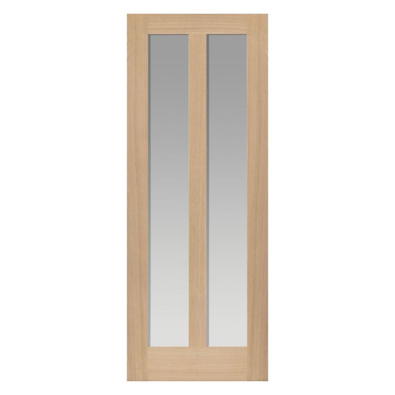 Internal Oak Matterhorn Glazed Door 2 Light Clear Glass