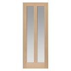 Internal Oak Matterhorn Glazed Door 2 Light Clear Glass
