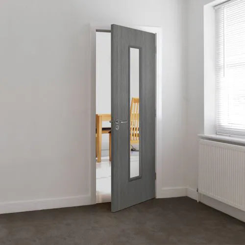 Liberty Pintado Fully Finished Grey Glass Internal Door