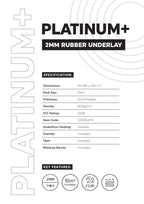 Timba Trek Platinum Plus 2mm Rubber Underlay 10 Square Metre Roll