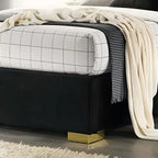 Sareer Phoenix Black Fabric Bed Ottoman
