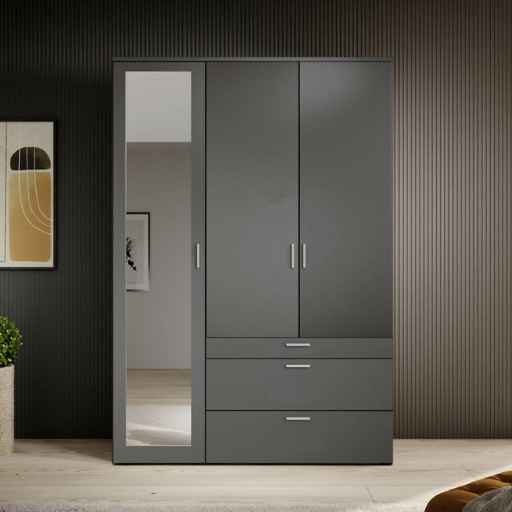 Liberty Vesala 3 Hinged Door Wardrobe with Mirror